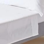 HOMESCAPES Bio-Bettlaken wei&szlig; 275x275 cm, Satin-Betttuch ohne Gummizug,...