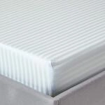 HOMESCAPES Damast Spannbettlaken 90x190 cm Aqua mit Satin-Streifen, 100%...