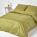 Homescapes 2-teiliges Premium-Bettw&auml;sche-Set olivgr&uuml;n aus 100% &auml;gyptischer