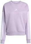adidas Damen Essentials 3-Stripes Fleece Sweatshirt, Powder Plum/White, M