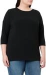 Only Carmakoma Damen Carlamour 3/4 Jrs Noos Top, Schwarz, EU L-50/52 Gro&szlig;e Gr&ouml;&szlig;en
