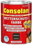 Consolan Wetterschutzfarbe, Deckender Holzschutz f&uuml;r Au&szlig;en, Kaffeebraun, 750...