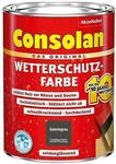 Consolan Wetterschutzfarbe, Deckender Holzschutz f&uuml;r Au&szlig;en, Galeriegrau, 750...