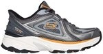 Skechers Herren Stamina Sport Kordae Sneaker, Charcoal Leather Orange Mesh Pu, 46 EU