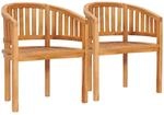 vidaXL 2X Teak Massiv Bananenstuhl Bananensessel Gartenstuhl Sessel Gartenm&ouml;bel