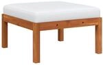 vidaXL Akazienholz Massiv Garten Fu&szlig;hocker mit Cremewei&szlig;er Auflage...