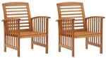 vidaXL 2X Akazienholz Massiv Gartenstuhl Gartensessel Stuhl Sessel Gartenm&ouml;bel