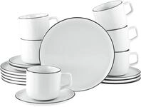 CreaTable, 21965, Serie Chef Collection Black Line, 18-teiliges Geschirrset...
