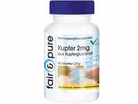 Fair & Pure® - Kupfer Tabletten 2mg - Kupfergluconat - vegan - ohne...