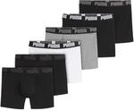 PUMA Basic Everyday Herren Boxershorts Unterhose 6er-Pack, Farbe:Black/White/Grey,