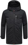 STONE HARBOUR Herren warmer langer Wintermantel mit Kapuze Fintaan XX Black Gr....