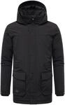 STONE HARBOUR Herren warme kurze Winterjacke mit Taillenzugband und Kapuze Wadiim XX