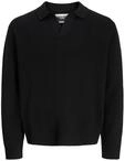JACK & JONES Gestricktes Polo | Loose Fit, Langarm, Casual, Bei max. 40&deg;C im