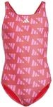 adidas M&auml;dchen Logo Graphic V-Back Swimsuit Kids, Semi Lucid Red/Lucid Pink,...