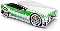 ACMA Autobett Polizei 140x70 cm personalisiert mit Name - Kinderbett Auto im