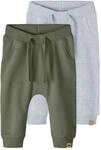 Name IT Unisex Baby Nbntakki 2p Pant Noos Sweathose, Light Grey Melange/Pack:deep