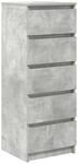 vidaXL Sideboard mit Schubladen Betongrau 37,5x35x99 cm Holzwerkstoff, Kommode,