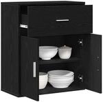 vidaXL Sideboard Schwarz Eichen-Optik 60 x 31 x 70 cm Holzwerkstoff