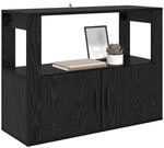vidaXL Sideboard Schwarz Eichen-Optik 80 x 30 x 60 cm Holzwerkstoff, Wohnzimmer,