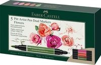 Faber-Castell 162007 - Tuschestifte Pitt Artist Pen Dual, 5 Marker mit zwei Spitzen -