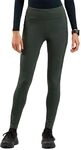 Odlo Zeroweight Warm Reflective Lauftight Damen Oliv - urban chic M