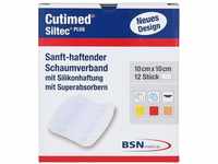BSN medical Cutimed Siltec Plus Schaumverband 10x10 cm Haftend, 12 St