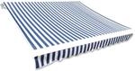 vidaXL Markisenstoff Blau Wei&szlig; 3,5x2,5m Markisentuch Sonnendach Sonnenschutz