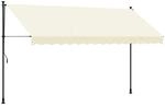 vidaXL Markise Einziehbar Creme 350x150 cm Stoff und Stahl