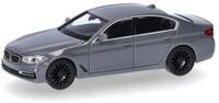Herpa Modellauto BMW 5er (G30) Limousine, nardograu, Miniatur im Ma&szlig;stab 1:87,