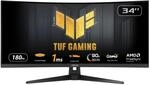 ASUS TUF Gaming VG34VQ3B - 34 Zoll UWQHD Curved Monitor - 180 Hz, 1ms MPRT, FreeSync,
