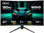 ODYS XP32 PRO-X 32 Zoll WQHD Curved Gaming Monitor, 180 Hz