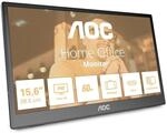 AOC 16T3EA - 16 Zoll tragbarer Monitor (1920x1080, USB-C Anschluss, Mehrwinkel