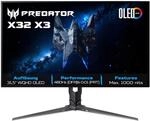 Acer Predator X32 X3 Gaming Monitor 31.5 Inch (80 cm Screen) 4K (UHD), OLED,...