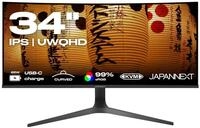 JapanNext Gebogener Monitor 34" IPS UWQHD (3440x1440) | HDR & KVM | USB-C-Laden (65W)
