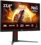 AOC 24G4HA 23.8 Zoll FHD Gaming Monitor, 200Hz, 157 Fast IPS Panel, 0.5ms MPRT,