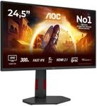 AOC Q25G4SR 24.5 Zoll WQHD Gaming Monitor, 300Hz, Fast IPS Panel, 0.3ms MPRT,