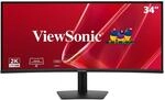 ViewSonic VA3420C Monitor 34 Zoll Curved, Ultra Wide WQHD, 96W USB-C, 120Hz, 1ms,
