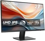 KOORUI Monitor 27 Zoll, 4K PC Bildschirm UHD(3840x2160), IPS, 4ms, 60Hz, 2X HDMI 2.0