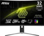 MSI MAG 32CQ6PF Curved Gaming Monitor 32 Zoll FHD Rapid VA 2560x1440 1500R 180Hz /