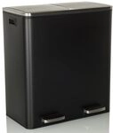 hjh OFFICE M&uuml;lleimer 2x30L CLEAN XI M&uuml;lltrennsystem mit 2 F&auml;cher, Abfalleimer