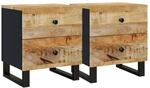 vidaXL 2X Nachttisch mit Stauraum Industrie-Stil Nachtschrank Nachtkonsole