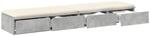 vidaXL Bettschubladen Beton Grau 135 x 36,5 x 16,5 cm Holzwerkstoff, Gro&szlig;er