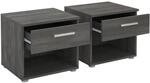 CARO-M&ouml;bel Nachttisch Mary im 2er Set Nachtschrank Nachtkommode in Esche grau...