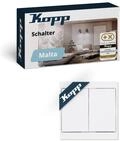 Kopp MALTA Serienschalter in Arktis-Wei&szlig; - Hochwertiger Doppel-Lichtschalter mit