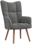 vidaXL Relaxsessel, Sessel mit Stahlrahmen Holzbeinen, Relaxstuhl Polsterstuhl...