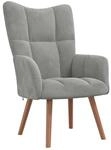 vidaXL Relaxsessel, Sessel mit Stahlrahmen Holzbeinen, Relaxstuhl Polsterstuhl...