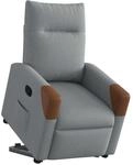 vidaXL Relaxsessel mit Aufstehhilfe Hellgrau Stoff, TV-Sessel mit Aufstehhilfe,