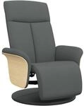vidaXL Relaxsessel mit Fu&szlig;teil Dunkelgrau Stoff