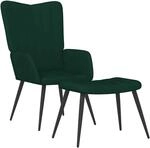 vidaXL Relaxsessel mit Hocker Dunkelgr&uuml;n Samt