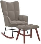 vidaXL Schaukelstuhl mit Hocker, Sessel Schwingstuhl mit Armlehne,...